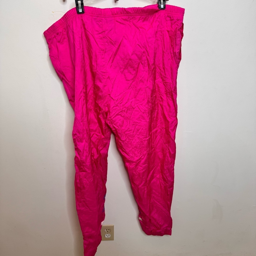 Bright Hot Pink Retro Vintage 80s Track Pants - Picture 3 of 5